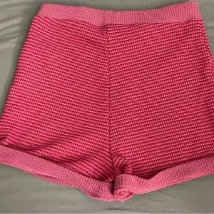 Zara High Waist Knit Shorts in Pink